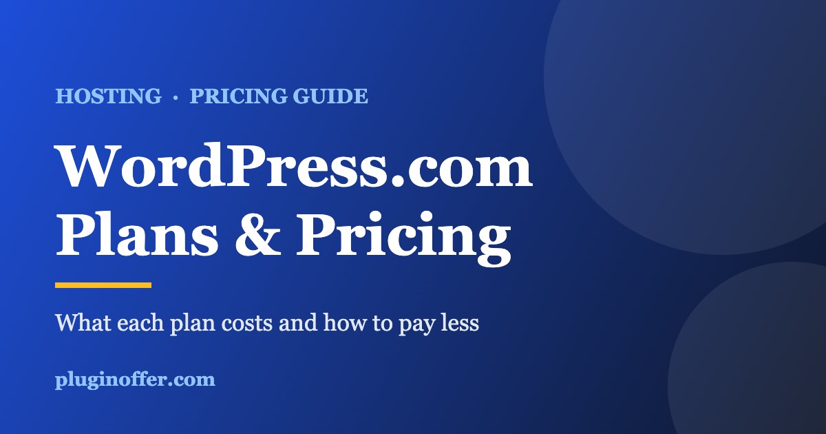 WordPress.com plans and pricing guide